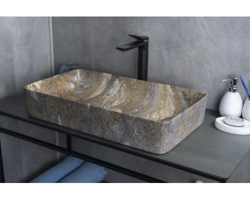 Раковина Gid Mnc396T 54475 накладная под камень глянцевая 60x34x11