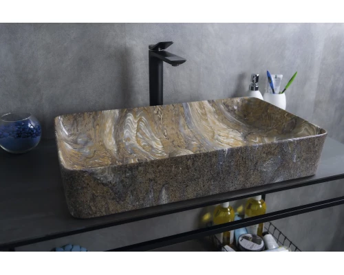 Раковина Gid Mnc396T 54475 накладная под камень глянцевая 60x34x11