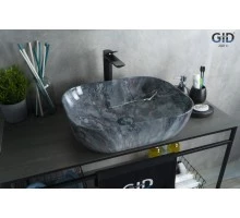 Раковина Gid   54401 накладная под камень глянцевая 50x40x14