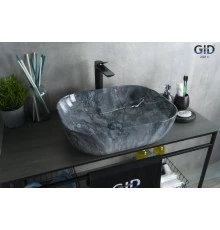 Раковина Gid   54401 накладная под камень глянцевая 50x40x14