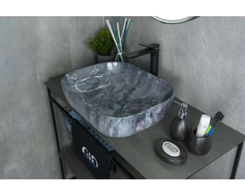 Раковина Gid   54401 накладная под камень глянцевая 50x40x14