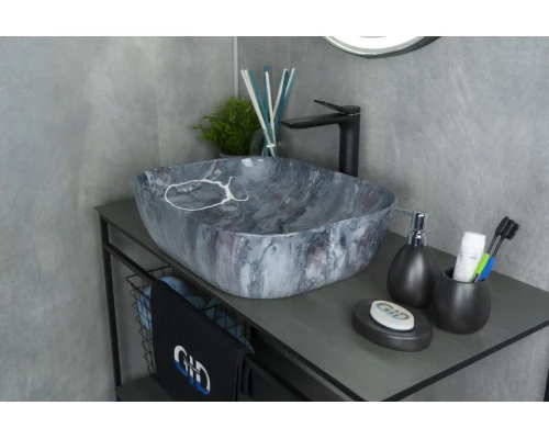 Раковина Gid   54401 накладная под камень глянцевая 50x40x14