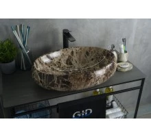 Раковина Gid Mnc168 54409 накладная под камень глянцевая 60x41x15