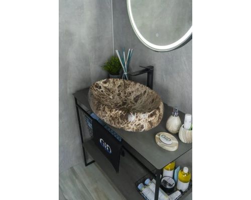 Раковина Gid Mnc168 54409 накладная под камень глянцевая 60x41x15