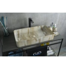 Раковина Gid Mnc596 54457 накладная под камень глянцевая 60x34x11