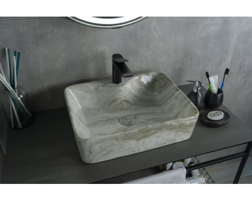 Раковина Gid Mnc605 54460 накладная под камень глянцевая 48x37x13