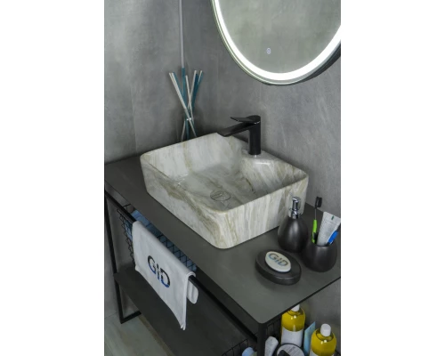 Раковина Gid Mnc605 54460 накладная под камень глянцевая 48x37x13