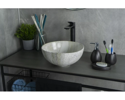 Раковина Gid Mnc487 54435 накладная под камень глянцевая 32x32x14