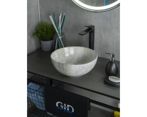 Раковина Gid Mnc487 54435 накладная под камень глянцевая 32x32x14