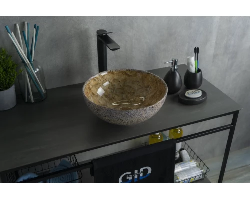 Раковина Gid Mnc489 54437 накладная под камень глянцевая 32x32x14