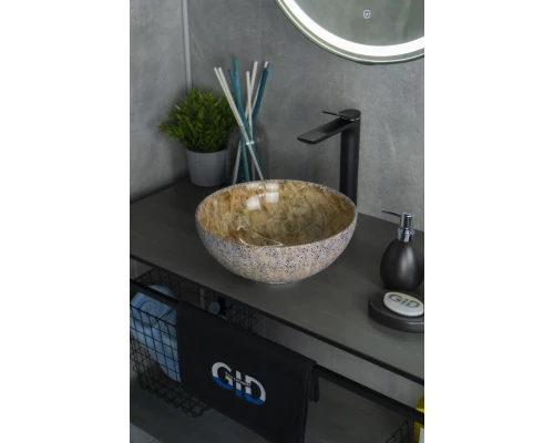 Раковина Gid Mnc489 54437 накладная под камень глянцевая 32x32x14