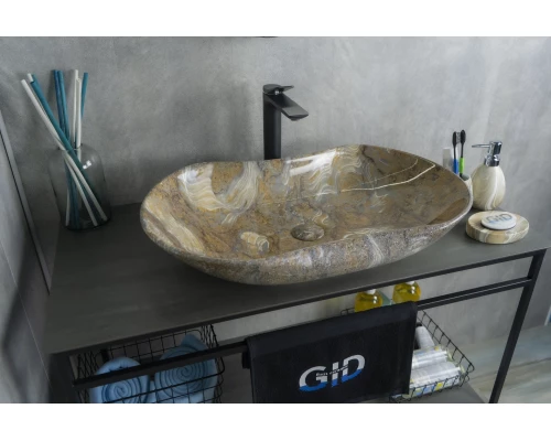 Раковина Gid Mnc503 54440 накладная под камень глянцевая 66.5x41x12