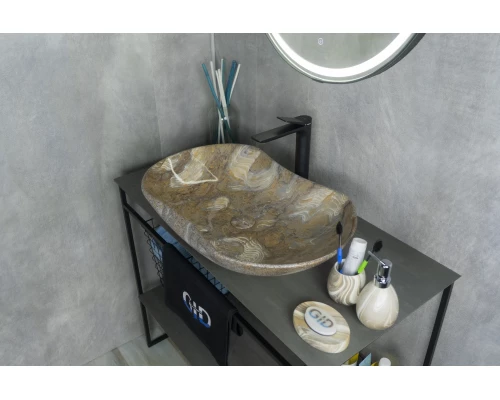 Раковина Gid Mnc503 54440 накладная под камень глянцевая 66.5x41x12