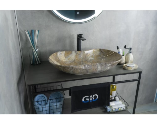 Раковина Gid Mnc503 54440 накладная под камень глянцевая 66.5x41x12