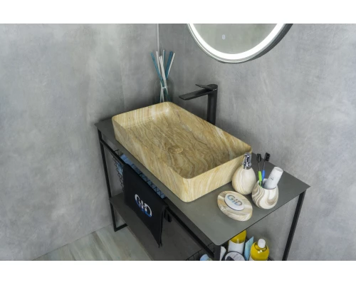 Раковина Gid Mnc595 54456 накладная под камень глянцевая 60x34x11