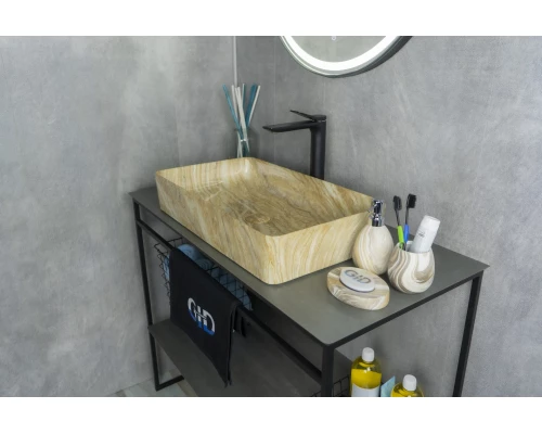 Раковина Gid Mnc595 54456 накладная под камень глянцевая 60x34x11