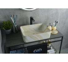 Раковина Gid Mnc600 54459 накладная под камень глянцевая 48x37x13