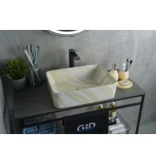 Раковина Gid Mnc600 54459 накладная под камень глянцевая 48x37x13