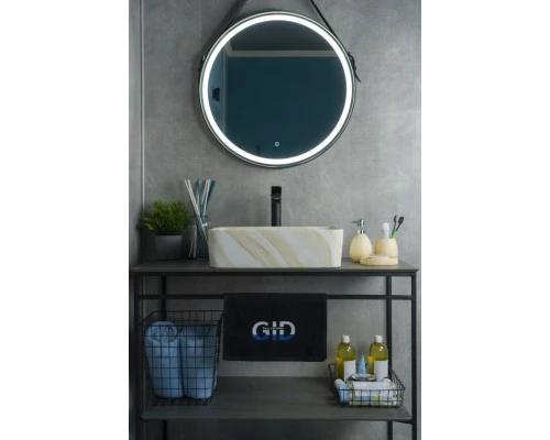 Раковина Gid Mnc600 54459 накладная под камень глянцевая 48x37x13