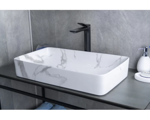 Раковина Gid Mnc396C 54476 накладная под камень глянцевая 60x34x11