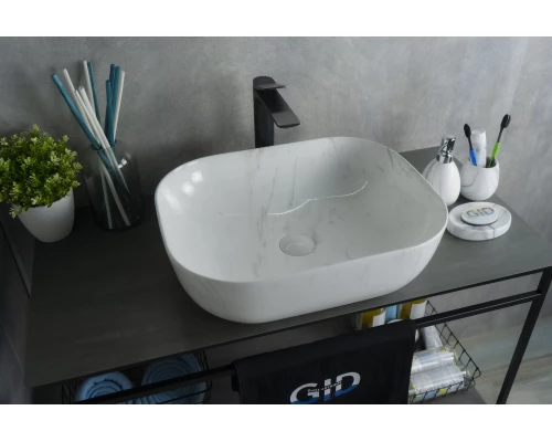 Раковина Gid K397D9 53322 накладная под камень глянцевая 50x40x14