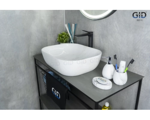 Раковина Gid K397D9 53322 накладная под камень глянцевая 50x40x14