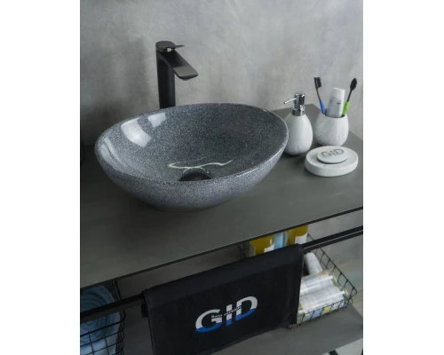 Раковина Gid Mnc331 54430 накладная под камень глянцевая 41x34x15