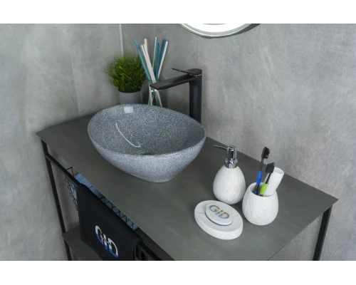 Раковина Gid Mnc331 54430 накладная под камень глянцевая 41x34x15