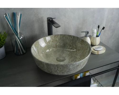 Раковина Gid Mnc498 54438 накладная под камень глянцевая 41.5x41.5x13.5