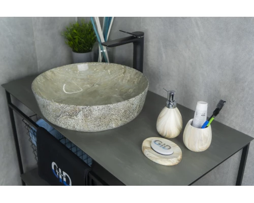 Раковина Gid Mnc498 54438 накладная под камень глянцевая 41.5x41.5x13.5