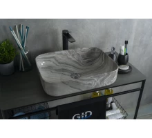 Раковина Gid Mnc597 54458 накладная под камень глянцевая 50x39x13