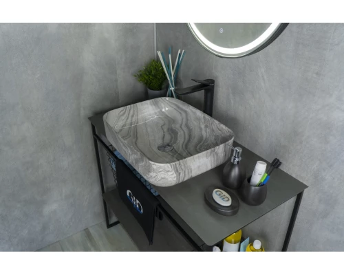 Раковина Gid Mnc597 54458 накладная под камень глянцевая 50x39x13