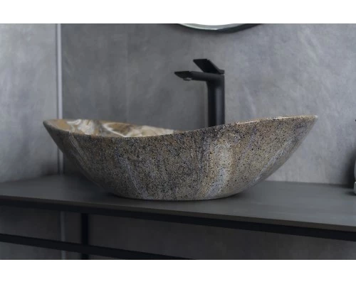 Раковина Gid Mnc811T 54477 накладная под камень глянцевая 61x37x15