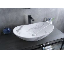 Раковина Gid Mnc811C 54478 накладная под камень глянцевая 61x37x15