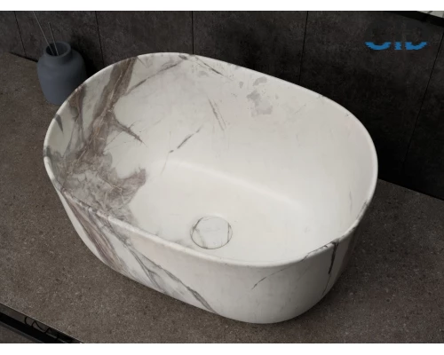 Раковина Gid Mnc9302 54481 накладная под камень матовая 45x32x22