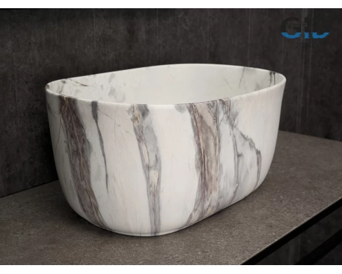 Раковина Gid Mnc9302 54481 накладная под камень матовая 45x32x22