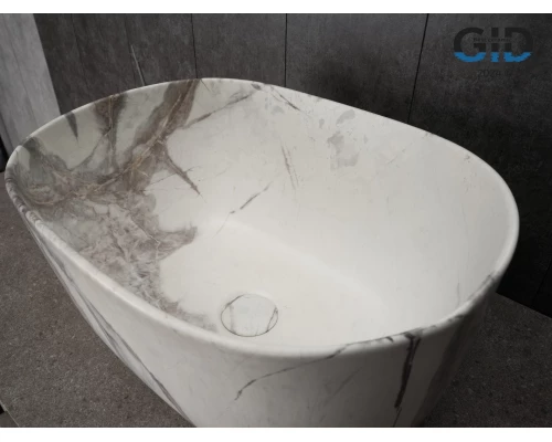 Раковина Gid Mnc9302 54481 накладная под камень матовая 45x32x22