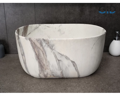 Раковина Gid Mnc9302 54481 накладная под камень матовая 45x32x22