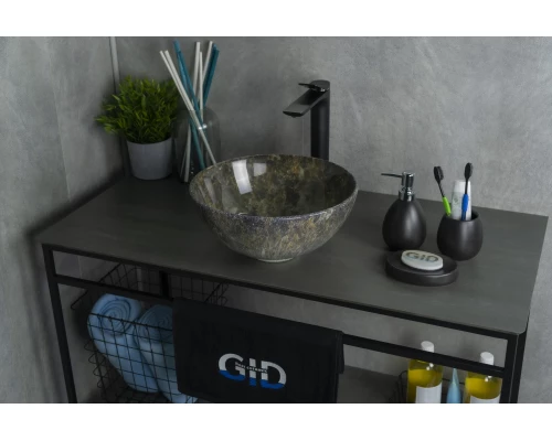 Раковина Gid Mnc486 54434 накладная под камень глянцевая 32x32x14