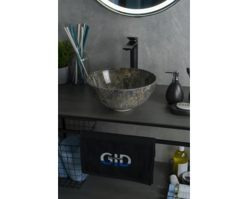 Раковина Gid Mnc486 54434 накладная под камень глянцевая 32x32x14