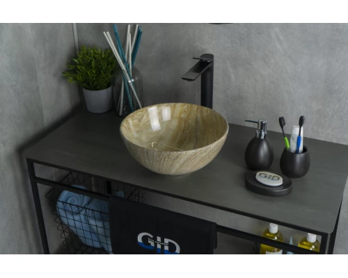 Раковина Gid Mnc488 54436 накладная под камень глянцевая 32x32x14