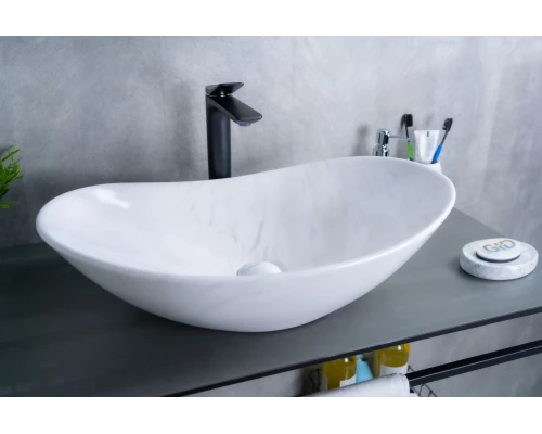 Раковина Gid Ws9811 54468 накладная под камень глянцевая 61x37x15