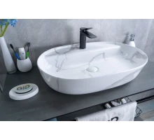 Раковина Gid Mnc346C 54470 накладная под камень глянцевая 61x41x14