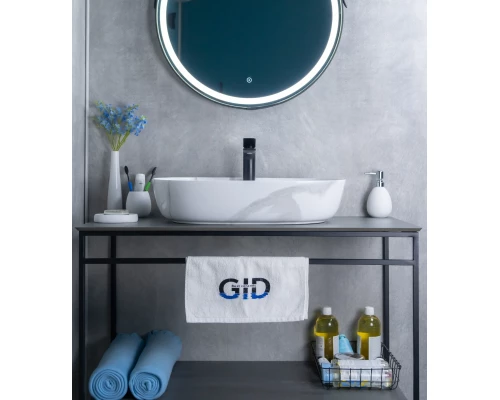 Раковина Gid Mnc346C 54470 накладная под камень глянцевая 61x41x14