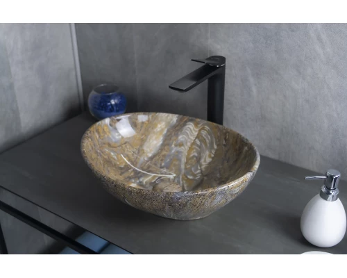 Раковина Gid Mnc138T 54472 накладная под камень глянцевая 41x34x15
