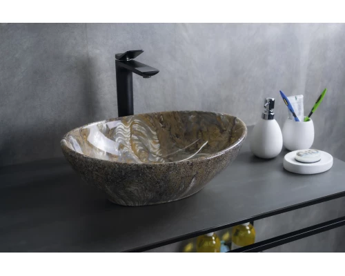 Раковина Gid Mnc138T 54472 накладная под камень глянцевая 41x34x15