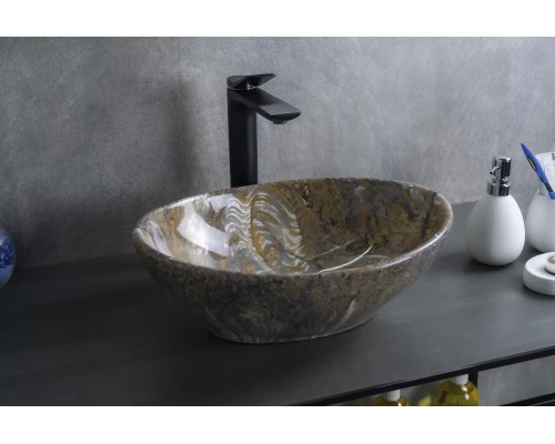 Раковина Gid Mnc138T 54472 накладная под камень глянцевая 41x34x15