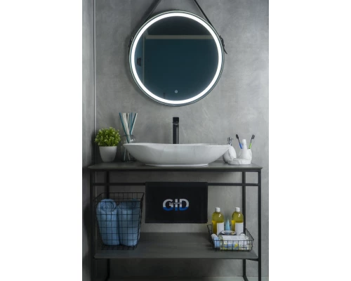 Раковина Gid Mnc503H012 54464 накладная под камень глянцевая 66.5x41x12