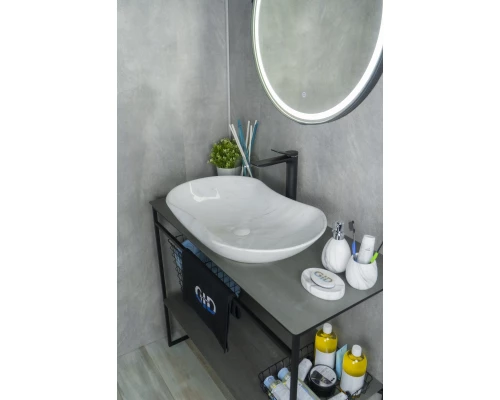 Раковина Gid Mnc503H012 54464 накладная под камень глянцевая 66.5x41x12