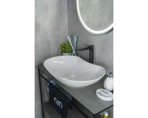 Раковина Gid Mnc503H012 54464 накладная под камень глянцевая 66.5x41x12